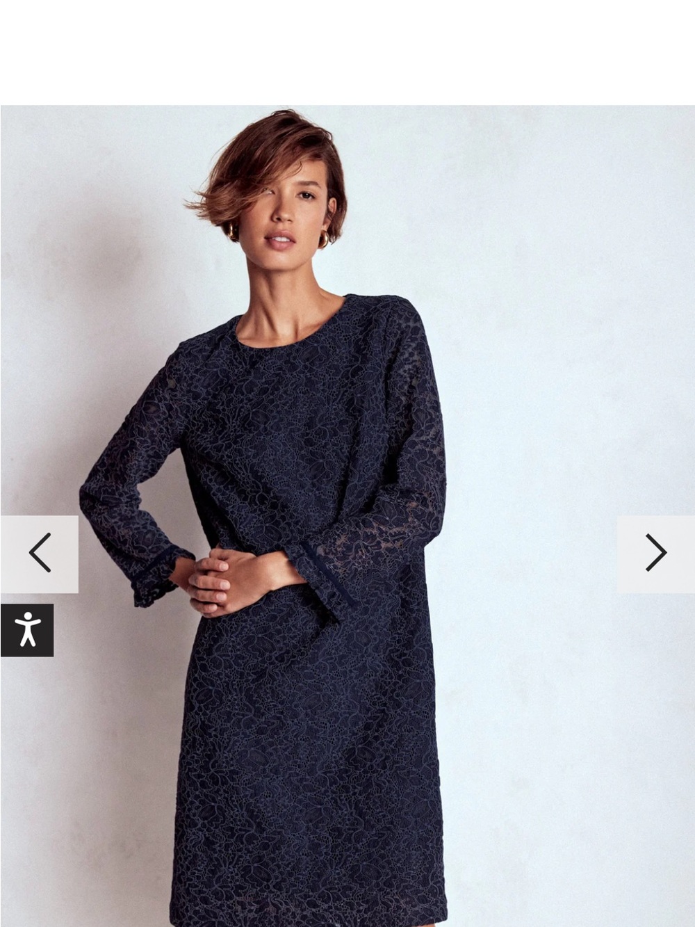 Boden Navy Lace Long Sleeve Shift - Picture 3 of 15
